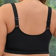 thumbnail image 4 of Bigersell Womens Plus Size Wireless Bras - Front Closure Bras for Old Women No Underwire - Seniors Comfort V-Neck Snap Front Push up Padded Bras Full-Figure Style D-B-1 Black 50, 4 of 9
