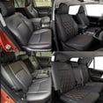 thumbnail image 4 of coverdream 4Runner Seat Covers Custom Fit for 2010-2024 Toyota 4Runner (7-Seater,3-Row) - Breathable Leather Auto Seat Covers(Full Set,Black with Red Line), 4 of 9