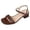1Brown, variant on Heels for Women Square Open Toe Elegant Dressy Chunky Heeled Sandals Ankle Strap Dress Shoes Casual Summer Pumps Silver Size 7