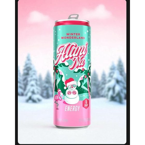 New Alani Energy Drink Variety Pack Winter Wonderland , Pink Slush ,Sherbet Swirl Sugar-Free, 12 fl oz Low-Calorie Energy Boost Drink (Pack of 6)