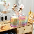 thumbnail image 6 of 4 Pack Colorful Bubbles Qtip Holder Dispenser Clear Plastic Storage Apothecary Jars for Cotton Swabs Balls Pads Floss, 6 of 7