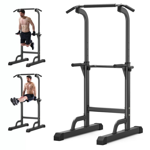 K Kingkang Power Tower Dip Station Pull Up Bar for Home Gym - Adjustable Height, 330LBS, Strength Training Fitness Equipment for Chin-Ups, Push-Ups, Dip-Ups