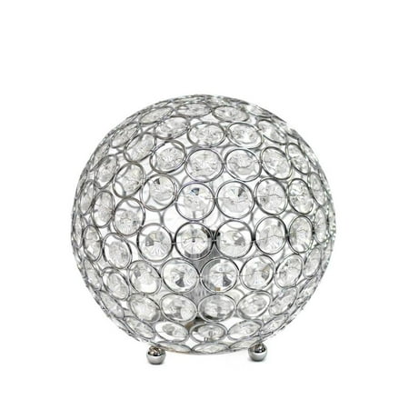 Elegant Designs Crystal Ball Sequin Table Lamp Chrome