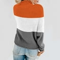thumbnail image 2 of UTSJKR Women's Color Block Knit Sweaters Lantern Sleeve Long Sleeve Fall Sweaters 2024 Fashion Clothing Trendy Turtle Neck Pullover Tops Loose Oversized Chunky Jumper Orange XXXXL, 2 of 4