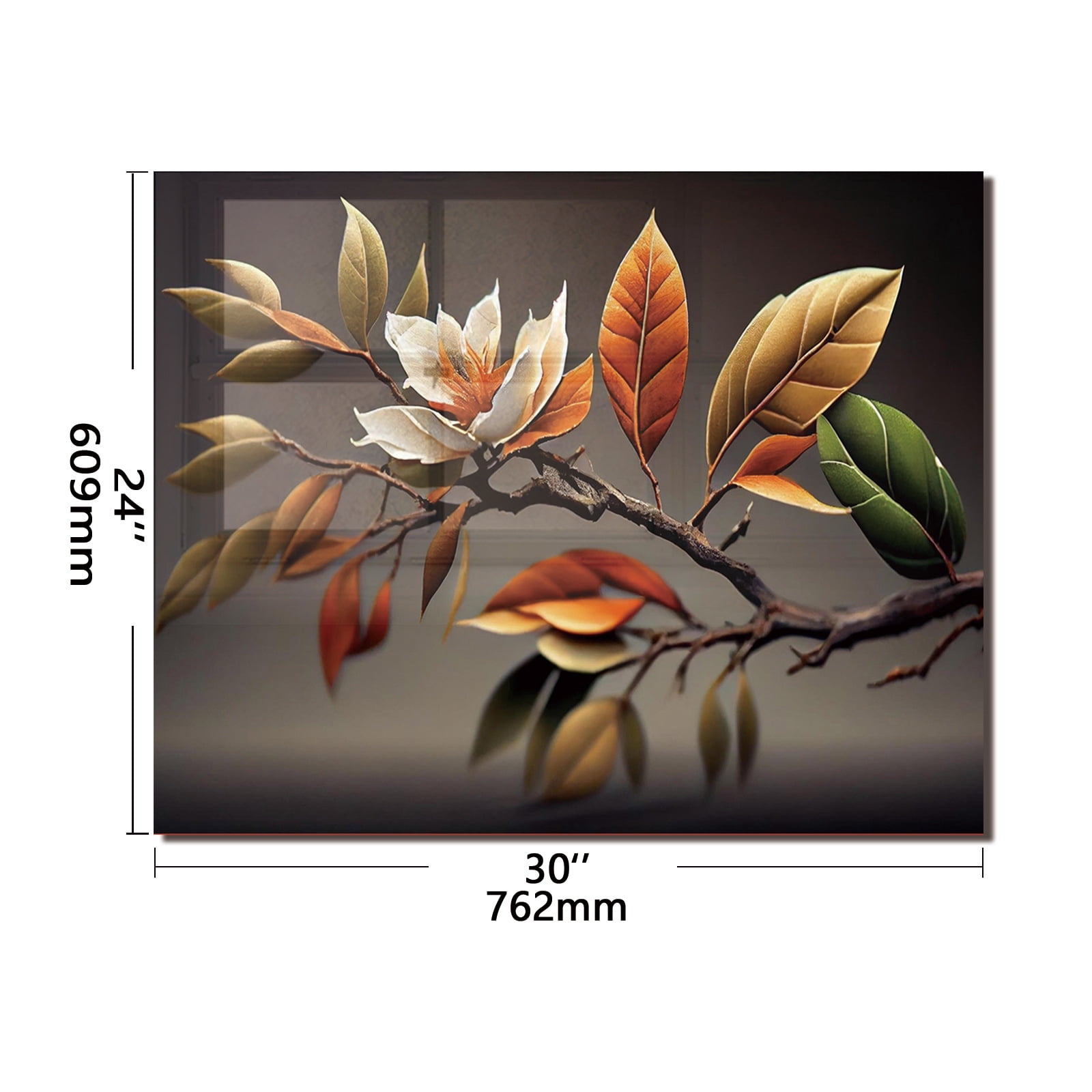magnolia Tempered Glass Backsplash For Kitchen Behind Stove,Stove Back Top Cover,Easy to Clean Glass Splashback, Sink Cover Splash Guard,Home Kitchen Wall Decor