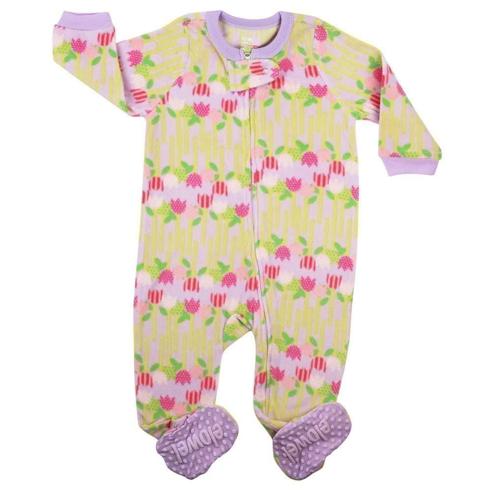 Elowel Baby Girls Footed Fleece Sleeper Pajamas Size 6M-5Years