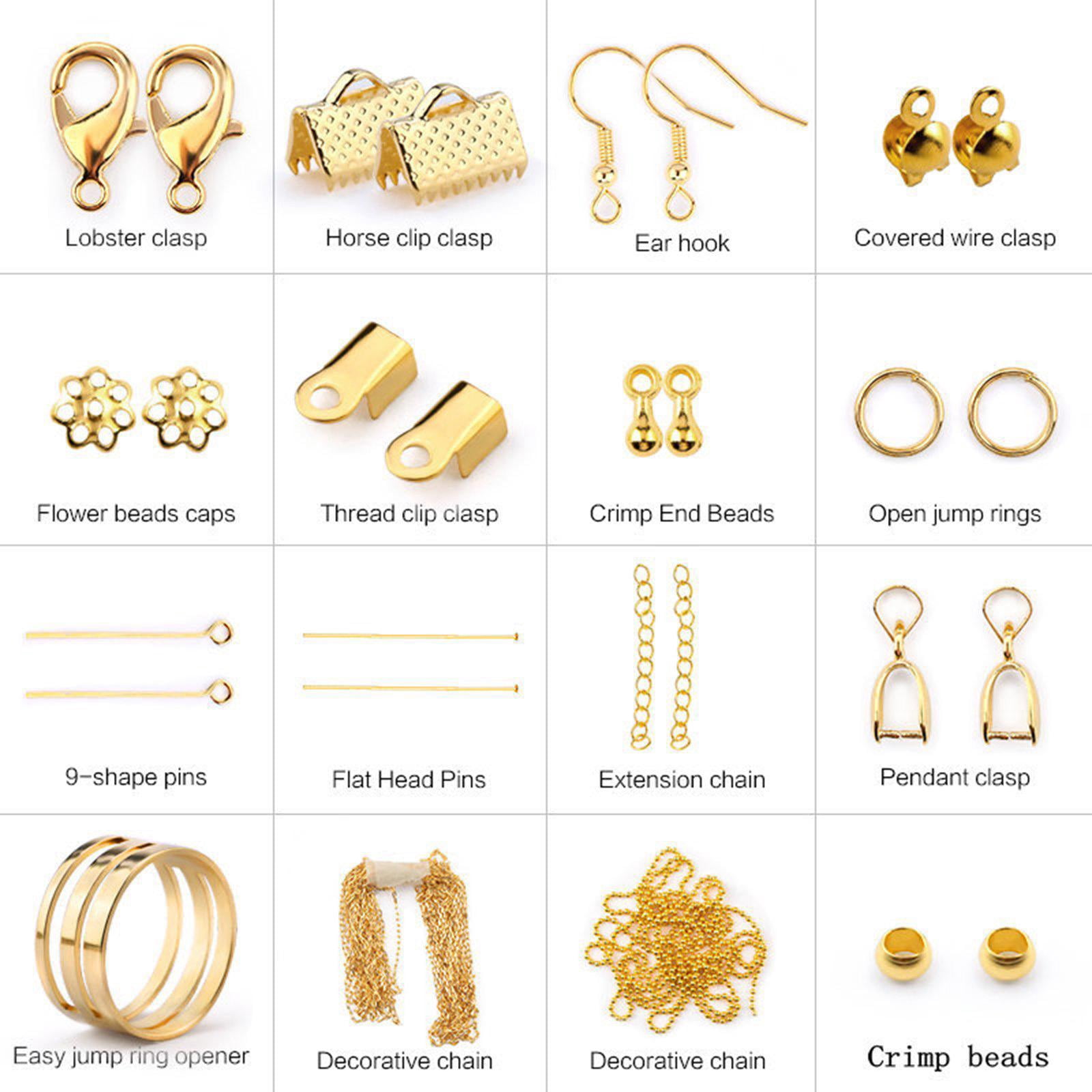 FVDPWYE 1321Pcs Jewelry Making Supplies Kit Shape Pins Earring Findings for DIY Bracelet