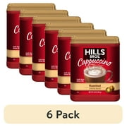 (6 pack) Hills Bros. Instant Cappuccino Mix, Hazelnut, 14 oz (Pack of 1)