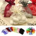 thumbnail image 1 of Zhaomeidaxi 50Pcs High-grade Transparent Organza Bag, Multi-color Drawstring Wedding Gift Bag, Party, Jewelry, Christmas, Holiday, Bathroom Soap, Cosmetic Organza Gift Bag,Blue 7cm by 9cm, 1 of 9