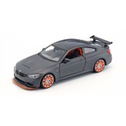 BMW M4 GTS Gray with Carbon Top and Orange Wheels 1/24 Diecast Model Car by Maisto