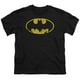 Logo Batman-classique en Détresse - T-Shirt à Manches Courtes pour Jeunes 18-1 - Noir&44; Grand – image 1 sur 1