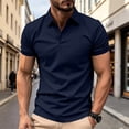 thumbnail image 5 of Men's Polo Shirts Short Sleeve Casual Polo T-Shirt Slim Fit Golf Shirts Navy 3XL, 5 of 7