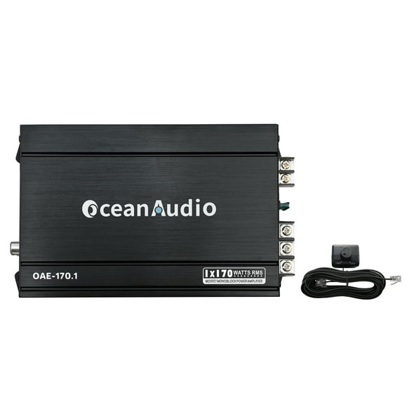 OceanAudio OAE-170.1 Car Audio Subwoofer Amplifier - Monoblock, Class A/B, 2/4 Ohm Stable, Mosfet Power Supply 340W - RMS Power @4Ω 1*110W @2Ω 1*170W Max Power @2Ω 1*340W