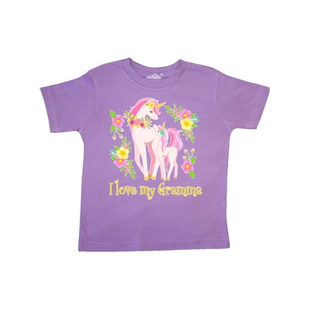 

Inktastic I Love My Gramma Unicorn with Pink and Yellow Flowers Gift Toddler Boy or Toddler Girl T-Shirt