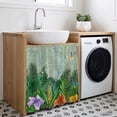 thumbnail image 3 of Tropical Plant Colorful Floral Cabinet Curtain 35"Wx35"L,Dustproof Under Sink Skirt with Self Adhesive Tape,Fern Print Summer Birds Cabinet Curtain Cover for Kitchen Sink,Bathroom Vanity,Laundry Room, 3 of 9