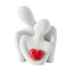 thumbnail image 1 of Figura abstracta de cerámica de pareja abrazándose, regalo romántico para San Valentín. Corazón rojo talla S, 1 of 9