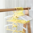 thumbnail image 7 of Nbpower Baby Hangers 20 Pack, 11"-14" Extendable Kids Hangers, Non-Slip Baby Hangers for Closet, Plastic Kid Hangers with Windproof Buckle, Baby Clothes Hangers for Pants Shirts Outfit Onesie, Yellow, 7 of 7