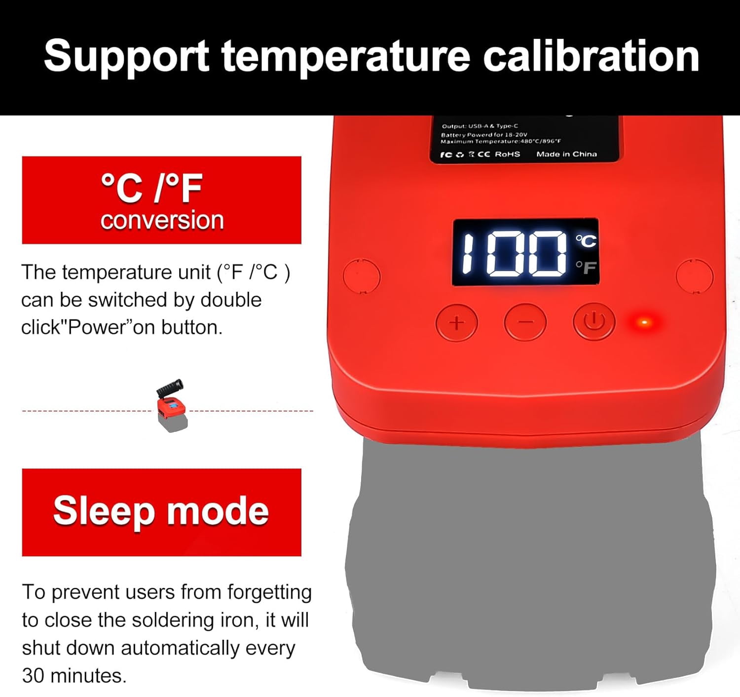Soldering Iron Station Compatible with Milwaukee M18 18V Battery, Cordless Soldering Iron Kit with LCD Display, USB & Type-C, Battery Powered Soldering for DIY, Appliance Repair (Tools Only)