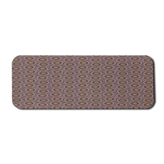 Abstract Computer Mouse Pad, Mosaic Like Intricate Polka Dotted Formations, Rectangle Non-Slip Rubber Mousepad Large, 31" x 12" Gaming Size, Pale Redwood Sepia, by Ambesonne