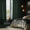 thumbnail image 2 of Half Price Drapes Signature Blackforest Green Velvet Blackout Curtains (1 Panel), 50WX 120L, 2 of 11