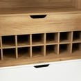 thumbnail image 5 of Hommoo Bar Cabinet,Liquor Storage Credenza,Sideboard with Wine Racks & Stemware Holder,Wine Glass Holder,Metal Handle,Brown+White, 5 of 11