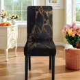 thumbnail image 4 of TSOVTHRID Black Marble Texture Print 5 Pcs Tablecloth Chair Cover Set Removable Dining Chair Protector Washable Spandex Rectangle Table Cloth for Dining Table Kitchen Decor, 4 of 7