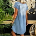 thumbnail image 5 of Cyber&Monday Deals Dyegold Sundresses for Women Casual Beach - Church Dresses for Women 2023 V-Neck Short Sleeve Plus Size Denim Midi Sun Dresses ​Loose Fit Summer ​Holiday ​Dress, 5 of 8