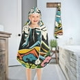 thumbnail image 4 of Toddler Hooded Beach Towel 24x50 Kids Bath Towels Soft Quick Dry for Swim Pool Boys Girls Vibrant Woodblock Landscapes, 4 of 7