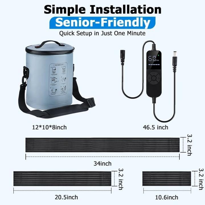 Cold Therapy Machine with Programmable Timer, Portable Knee Ice Machine for Knee After Surgery, Knee Replacement Recovery System, Cryotherapy Pain Relief w/Compression Pad