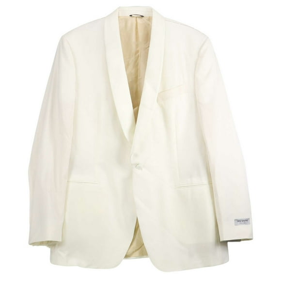 Trussini Men's Cream Wool Suit Jacket Sport Coats & Blazer - 38 US / 48 EU
