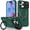 Green, variant on MUKO Ring Holder Sliding Window Magnetic Mobile Phone Case for Apple iPhone 17 Pro Max,[Phone Holder] Matte Shockproof Protective Phone Cover Military Cases White