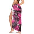 thumbnail image 2 of Yuyamidu Sarong Coverups for Women Pink Palm Leaves Bikini Wraps Long Beach Swimsuit Cover Up Chiffon Swimsuit, 2 of 7