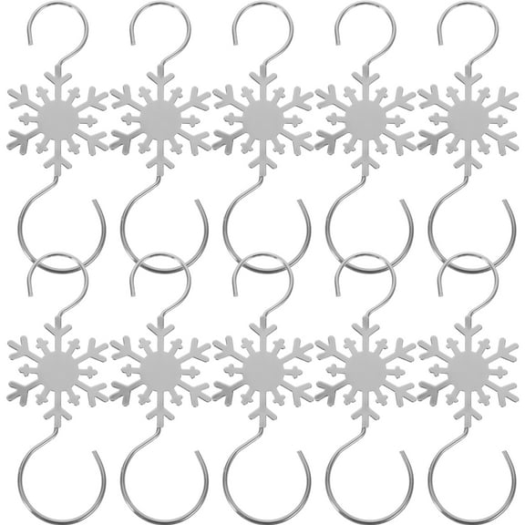 LOLIPPYY 10Pcs Plated Silver Metal Hanging Hooks for Christmas Stockings Ornaments and Bags Reusable