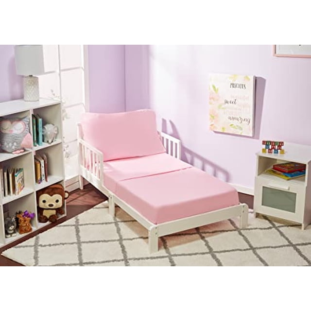 Juego de sábanas EVERYDAY KIDS para niños pequeños de 3 piezas de microfibra, color rosa