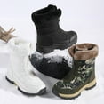 thumbnail image 3 of Camo Snow Boots for Women Front Zipper Winter Outdoor Hiking Shoes Plush Warm Mid Calf Booties Nonslip Trekking High Top Ankle Boots Black Size 6, 3 of 7