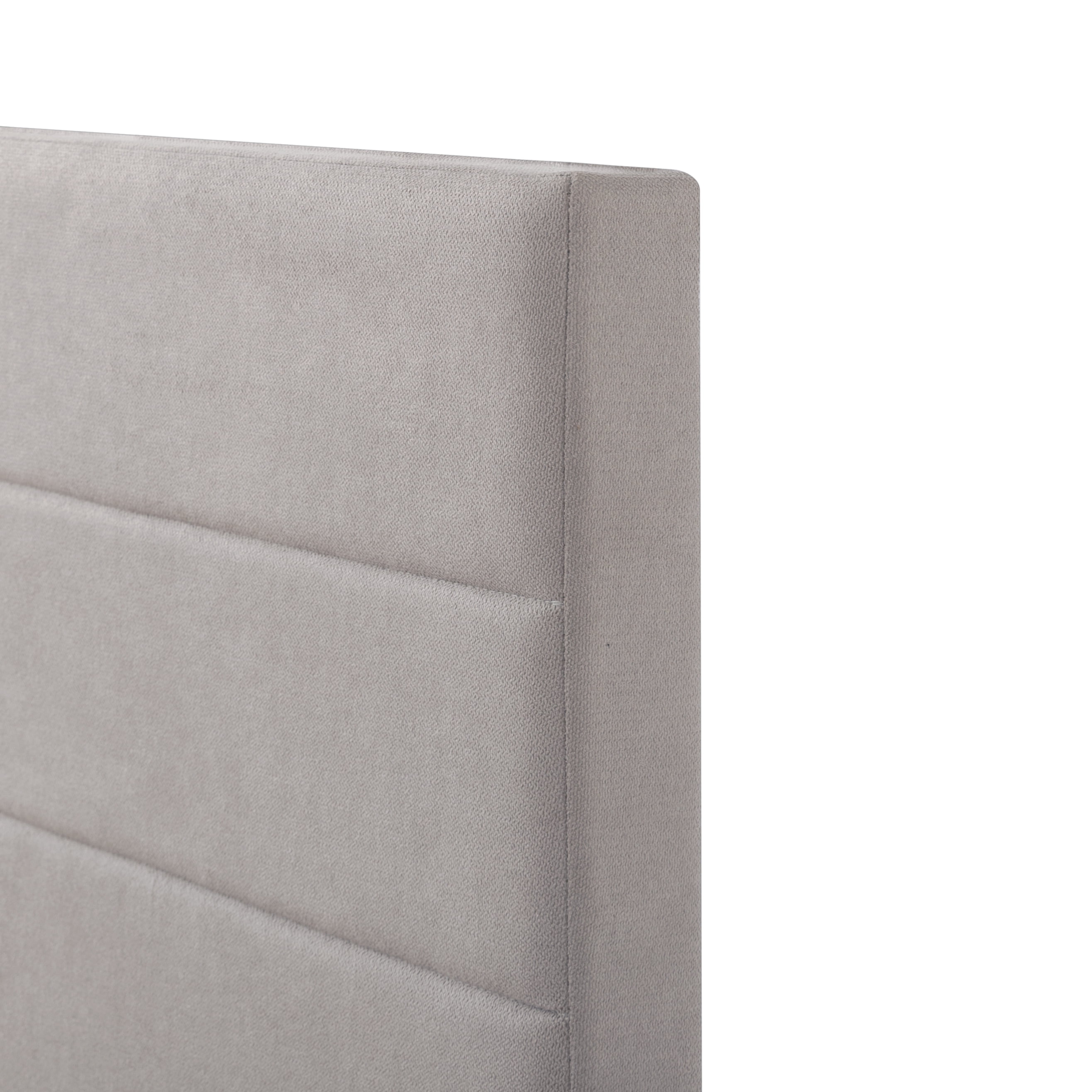 Gewnee Full Size Bed Frame,Upholstered Platform Bed Frame with Linen Blend Headboard,Wood Platform Bed,No Box Spring.Light Grey