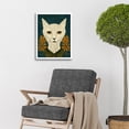 thumbnail image 2 of Elegant Cat Illustration William Morris Style Teal Mustard Art Print Framed Poster Wall Decor 12x16 inch, 2 of 5