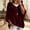 Wine, variant on Gamivast Velvet Hoodie Pullover for Women Sweatshirts Half Sleeve Drop Shoulder Drawstring Velour Tops Casual Loose Fit Comfy Y2K Fall Loungewear Green S