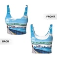 thumbnail image 5 of Lsque Urban Riverside Clock Tower Printed Women'S Sports Bra, Compression, Moisture Wicking, High-Impact Sports Bra For Women,Supportive sports bra-Large, 5 of 9