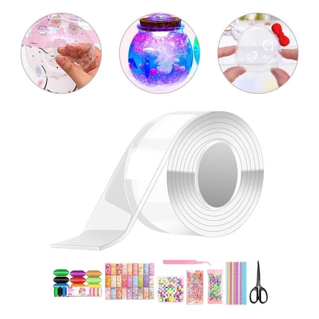 Double Sided Tapes,Blow Bubbles Double Sided Tape Kids Toy Tape with Full Tools Macarena Cintas de doble cara