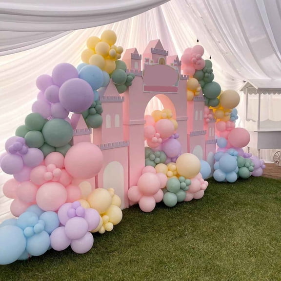 Easter Balloon Arch Kit – Pastel Rainbow Balloons with Bunny Foil & Easter Egg Balloons for Decor