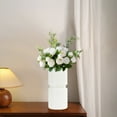 thumbnail image 4 of Kumdkd White Plastic Vase - 11 Inch Ceramic-Look Decorative Vase for Flowers & Dried Arrangements - Unbreakable Farmhouse Centerpiece for Living Room, Shelf, TV Cabinet Decor, 4 of 6