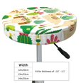thumbnail image 4 of Kll Alpaca And Cactus Round Bar Chair Cushion Cover 12 Inch,Bar Stool Protector With Elastic, Soft Washable, 4 of 7