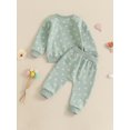 thumbnail image 6 of Baby Toddler Girls Floral Outfit,0 3 6 12 18 24 Months Long Sleeve Crew Neck Sweatshirt with Elastic Waist Sweatpants 2-piece Clothing Set, 6 of 9