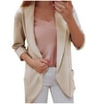 thumbnail image 2 of Tejiojio Clearance Jackets Fashion Women Autumn And Winter Solid Color Long sleeve Small Suit Jacket, 2 of 6