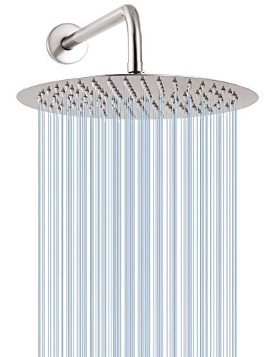 Adjustable Shower Head Extension Arm - Brushed Nickel Finish, Extends & Angles For Custom Shower Height