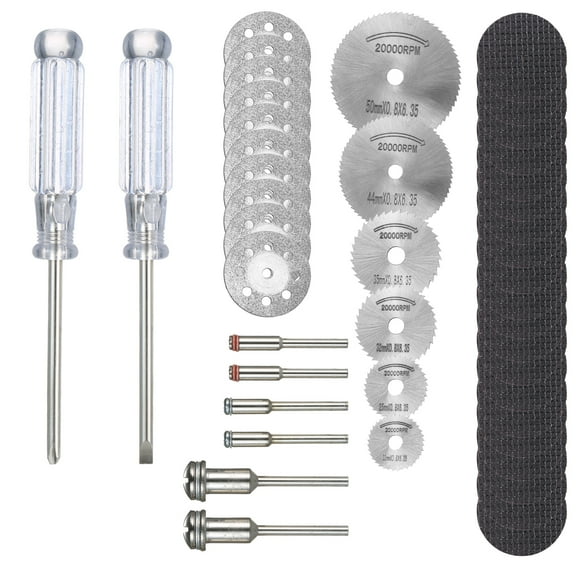 45-piece mini circular saw blade set, grinding wheel, cutting wheel, cutting disc for rotary tools with transparent storage box, electric grinding accessories for cutting, grooving and trimming