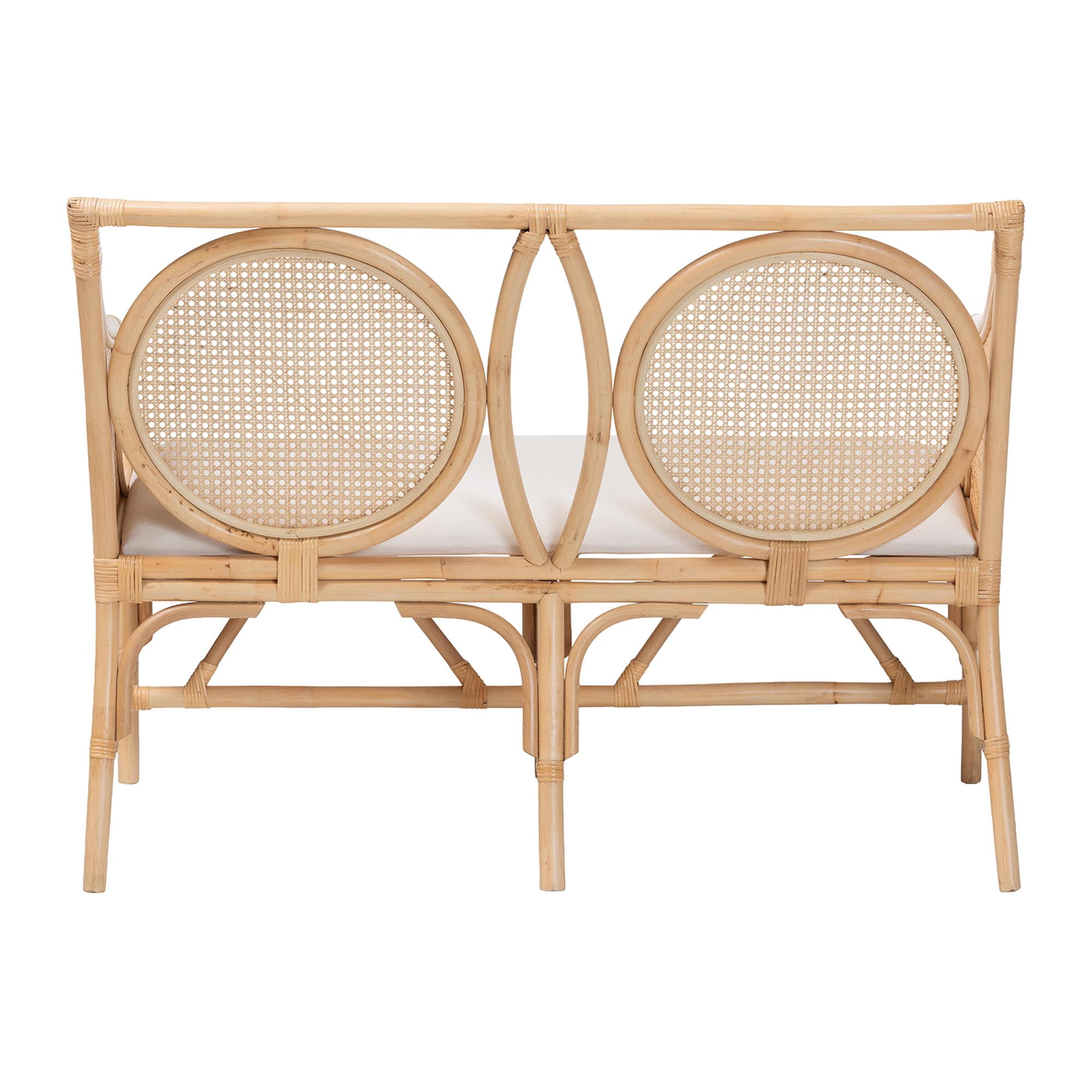 bali & pari Matt Boho Loveseat, Natural Rattan