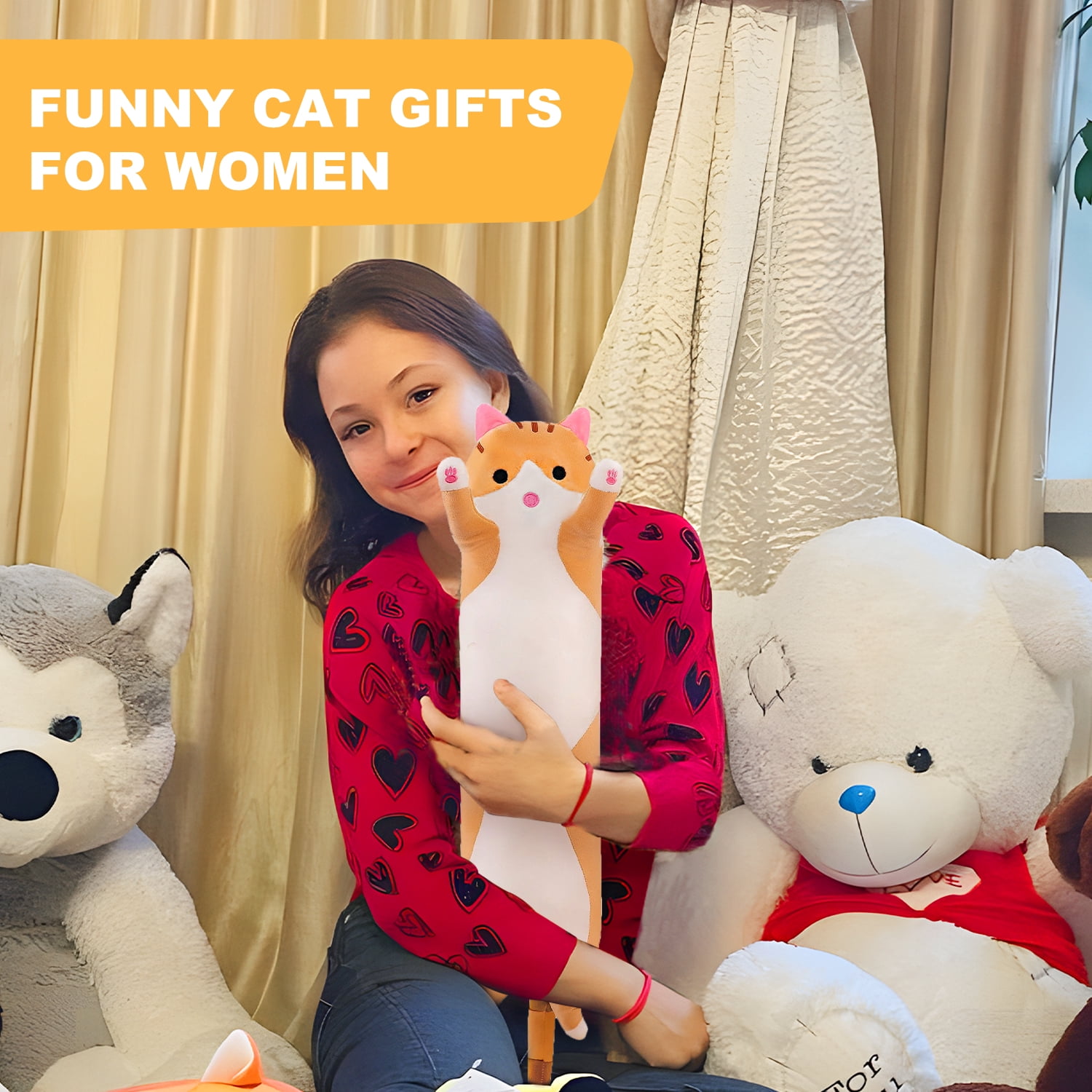 Cat Heating Pad for Period Cramps Menstrual Pain Relief, Portable Electric Heat Pads USB Powered, Cute Stuff Stuffed Animals Funny Gifts for Women Teen Girls s Cat Lovers Birthday Easter Christmas