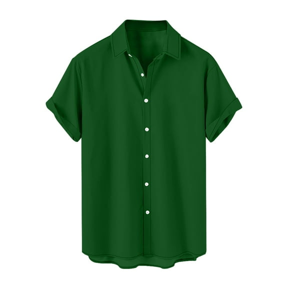 Yiaimeir Men's Vintage Button Down Bowling Shirts Short Sleeve Summer Beach Elegant Shirts For Men,Size M-4XL